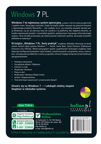 Windows 7 PL. Seria praktyk Harshad Kotecha - tył okładki książki