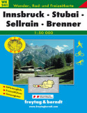 Innsbruck, Stubai. Mapa turystyczna Innsbruck, Stubai. Mapa turystyczna
