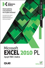 Okładka książki Microsoft Excel 2010 PL. Język VBA i makra. Akademia Excela 