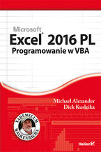 Okładka - Excel 2016 PL. Programowanie w VBA. Vademecum Walkenbacha - Michael Alexander, Richard Kusleika