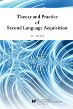 Okładka - "Theory and Practice of Second Language Acquisition" 2015. Vol. 1 (1) - red. Danuta Gabryś-Barker, Adam Wojtaszek