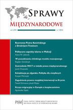 Okładka - Sprawy Międzynarodowe 1/2016 - Piotr Kościński, Adam W. Jelonek, Bogdan Góralczyk, Jacek Chojnacki, Kacper Wańczyk, Paweł Ochmann, Jakub Wojas, Agnieszka Szpak, Dominika Dziwisz