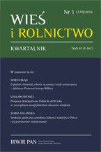 Okładka - Wieś i Rolnictwo nr 1 (170)/2016 - Praca zbiorowa