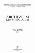 Okładka - Archiwum Kryminologii, tom XXXVII 2015 - Witold Klaus, Irena Rzeplińska