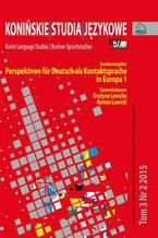 Okadka ksiki Koniskie Studia Jzykowe Tom 3 Nr 2 2015