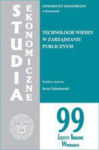 Okładka - Technologie wiedzy w zarządzaniu publicznym. SE 99 - Jerzy Gołuchowski
