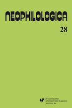 Okładka - "Neophilologica" 2016. Vol. 28: Études sémantico-syntaxiques des langues romanes - red. Wiesław Banyś, współudz. Katarzyna Kwapisz-Osadnik, współudz. Fabrice Marsac