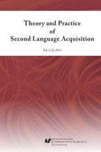 Okładka - "Theory and Practice of Second Language Acquisition" 2016. Vol. 2 (2) - red. Danuta Gabryś-Barker, red. Adam Wojtaszek