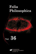 Okładka - Folia Philosophica. Vol. 36 - red. Dariusz Kubok