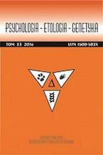 Okładka - Psychologia-Etologia-Genetyka nr 33/2016 - Włodzimierz Oniszczenko