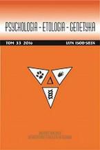 Okadka ksiki Psychologia-Etologia-Genetyka nr 33/2016