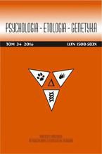 Okładka - Psychologia-Etologia-Genetyka nr 34/2016 - Włodzimierz Oniszczenko