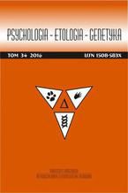 Okadka ksiki Psychologia-Etologia-Genetyka nr 34/2016