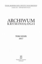 Okładka - Archiwum Kryminologii, tom XXXIX 2017 - Zbigniew Lasocik, Danuta Janicka, Olga Sitarz, Piotr Chomczyński, Justyna Siemionow, Maria Ejchart-Dubois, Łukasz Wieczorek, Anna Jaworska-Wieloch, Monika Kotowska, Kamil Miszewski, Joanna Klimczak, Monika Markowska, Justyna Włodarczyk-Madejska, Małgorzata Dziewanowska, Magdalena Grzyb