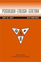 Okładka - Psychologia-Etologia-Genetyka nr 35/2017 - Włodzimierz Oniszczenko, Paweł Ostaszewski, Maria Ledzińska, Karol Lewczuk, Agnieszka Pluta, Karolina Żelechowska, Jan Jędrzejczyk, Dominika Świerżewska-Chadaj, Marta Malesza