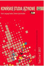 Okadka ksiki Koniskie Studia Jzykowe Tom 5 Nr 1 2017