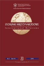 Okadka ksiki Stosunki Midzynarodowe nr 2(54)/2018