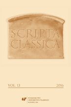 Okładka - "Scripta Classica" 2016. Vol. 13 - red. Anna Kucz, Patrycja Matusiak