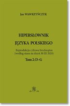 Okładka - Hipersłownik jęsyka Polskiego Tom 2: DG - Jan Wawrzyńczyk