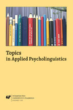 Okadka ksiki Topics in Applied Psycholinguistics