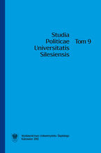 Okadka ksiki Studia Politicae Universitatis Silesiensis. T. 9