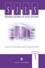 Silesian Journal of Legal Studies. Contents Vol. 5