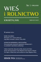 Okładka - Wieś i Rolnictwo nr 1(186)/2020 - Bańkowska Katarzyna, Jakub Jasiński, Maria Halamska, Taras Vasyltsiv, Ruslan Lupak, Olha Levytska, Nguyen Ha Dong, Maria Zuba-Ciszewska