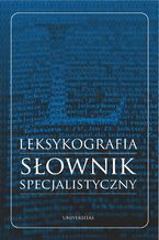 Okadka ksiki Leksykografia - sownik specjalistyczny