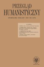 Okadka ksiki Przegld Humanistyczny 2020/3 (470)