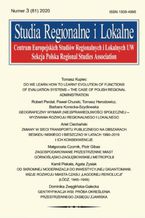 Okładka - Studia Regionalne i Lokalne nr 3(81)/2020 - Ariel Ciechański, Małgorzata Czornik, Agata Zysiak, Piotr Gibas, Kamil Piskała, Paweł Churski, Robert Perdał, Barbara Konecka-Szydłowska, Tomasz Herodowicz, Dominika Zwęglińska-Gałecka, Tomasz Kupiec