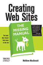 Okładka - Creating Web Sites: The Missing Manual. The Missing Manual - Matthew MacDonald