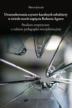 Okładka - Uwarunkowania czynów karalnych młodzieży w świetle teorii napięcia Roberta Agnew. Studium empiryczne z zakresu pedagogiki resocjalizacyjnej - Marcin Jurczyk