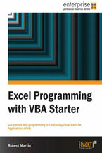 Okadka ksiki Excel Programming with VBA Starter. Get started with programming in Excel using Visual Basic for Applications (VBA) with this book and