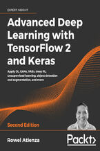 Okładka - Advanced Deep Learning with TensorFlow 2 and Keras. Apply DL, GANs, VAEs, deep RL, unsupervised learning, object detection and segmentation, and more - Second Edition - Rowel Atienza