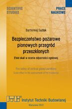 Okładka - Bezpieczeństwo pożarowe pionowych przegród przeszklonych. Efekt skali w ocenie odporności ogniowej - Bartłomiej Sędłak