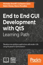 Okładka - End to End GUI development with Qt5. Develop cross-platform applications with modern UIs using the powerful Qt framework - Nicholas Sherriff, Guillaume Lazar, Robin Penea, Marco Piccolino