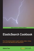 Okadka ksiki ElasticSearch Cookbook. As a user of ElasticSearch in your web applications you'll already know what a powerful technology it is, and with this book you can take it to new heights with a whole range of enhanced solutions from plugins to scripting