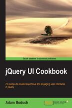 Okładka - jQuery UI Cookbook. For jQuery UI developers this is the ultimate guide to maximizing the potential of your user interfaces. Full of great practical recipes that cover every widget in the framework, it's an essential manual - Adam Boduch