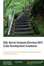 Okładka - SQL Server Analysis Services 2012 Cube Development Cookbook. If you prefer the instructional approach to a lot of theory, this cookbook is for you. It takes you straight into building data cubes through hands-on recipes, helping you get to grips with SQL Server Analysis Services fast - Steve Hughes, Baya Dewald, Paul Turley