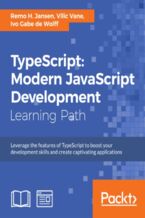 Okadka ksiki TypeScript: Modern JavaScript Development. Click here to enter text