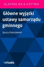 Okładka - Główne wyjątki ustawy samorządu gminnego - Ignacy Matuszewski