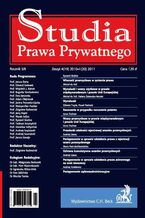 Okładka - Studia Prawa Prywatnego. Zeszyt 1/2011 - Bogudar Kordasiewicz