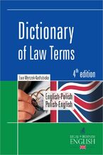 Okadka ksiki Dictionary of Law Terms. Sownik terminologii prawniczej. English-Polish/Polish-English
