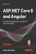 Okładka - ASP.NET Core 8 and Angular. Full-stack web development with ASP.NET Core 8 and Angular - Sixth Edition - Valerio De Sanctis
