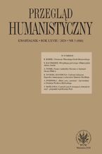 Okładka - Przegląd Humanistyczny 2024/3 (486) - Tomasz Wójcik