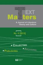 Okładka - Text Matters: A Journal of Literature, Theory and Culture, No. 5 (2015) - Jadwiga Maszewska