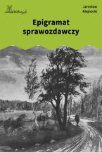 Okładka - Epigramat sprawozdawczy - Jarosław Klejnocki