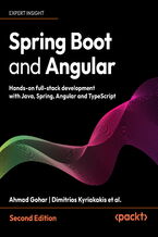 Okładka - Spring Boot and Angular. Hands-on full-stack development with Java, Spring, Angular and TypeScript - Second Edition - Ahmad Gohar, Dimitrios Kyriakakis