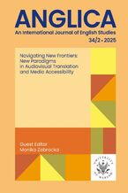 Okładka - Anglica. An International Journal of English Studies 34/2/2025 - Monika Zabrocka