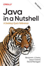 Okładka - Java in a Nutshell. A Desktop Quick Reference. 9th Edition - Benjamin J. Evans, Jason R. Clark, David Flanagan